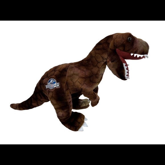 Jurassic World Brown Dinosaur T-Rex Plush 10” X 13” Stuffed Toy EUC - Picture 5 of 10